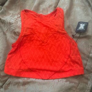 Savage X Fenty Bright Red-Orange Mesh Crop Top